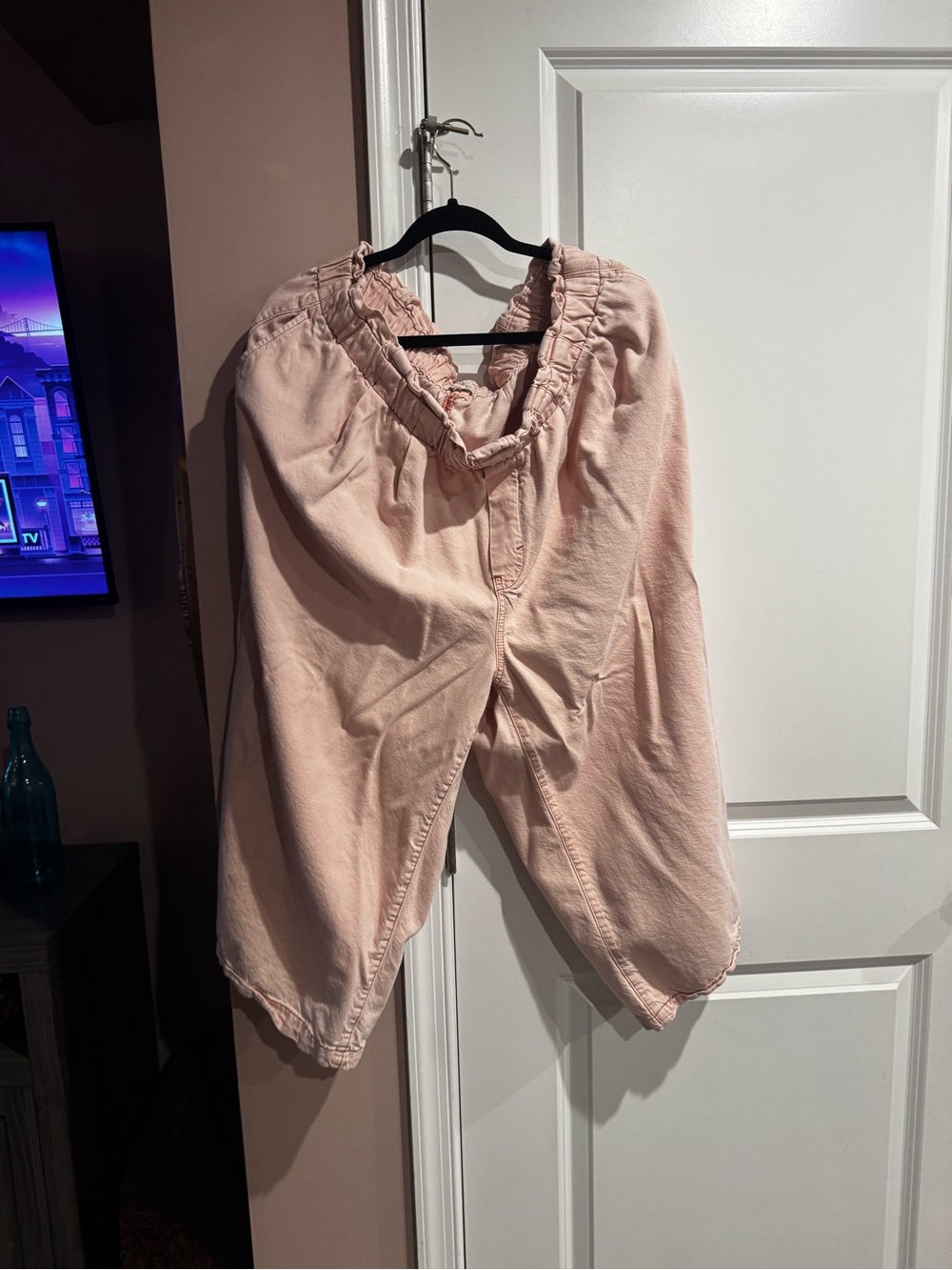 Pilcro Blush Pink Elastic Waist Relaxed Pants